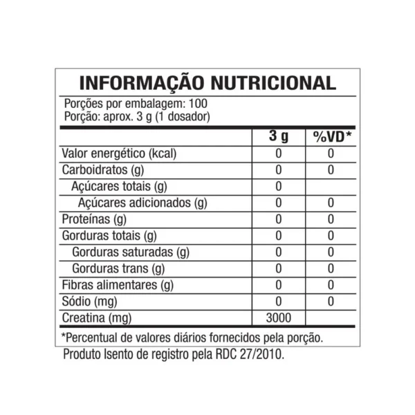 Black Sku - Creatine 100% Pura Monohidratada 300g - Imagem 2