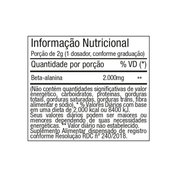FTW - Beta Alanina 150g ou 300g - Imagem 3