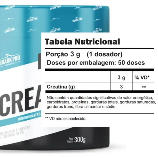 Shark Pro - Creatina 100% Pura Monohidratada 300g - Imagem 2