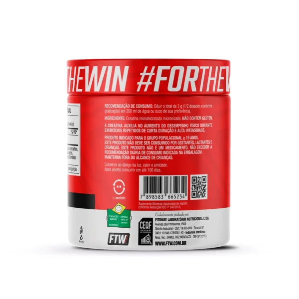 FTW - Creatina 100% Pura Monohidratada 300g - Imagem 2
