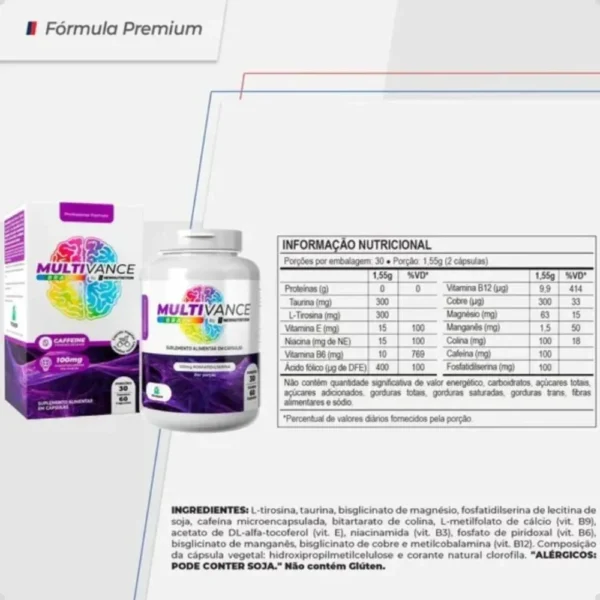Newnutrition - Multivance Caffeine 60 Cps - Imagem 2